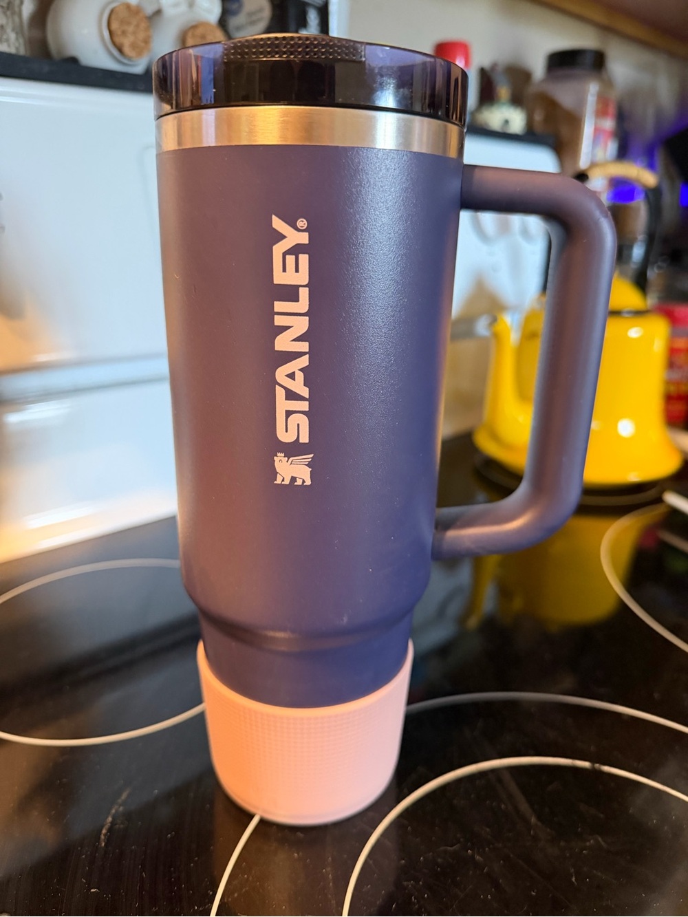 Stanley Purple Travel Mug with Pink Base Accent